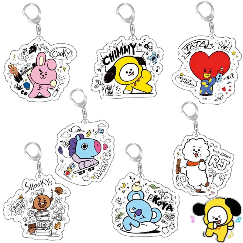 Anime Merchandise Wholesale - BT21 Anime Cartoon süßer Acryl-Schlüsselanhänger BTS