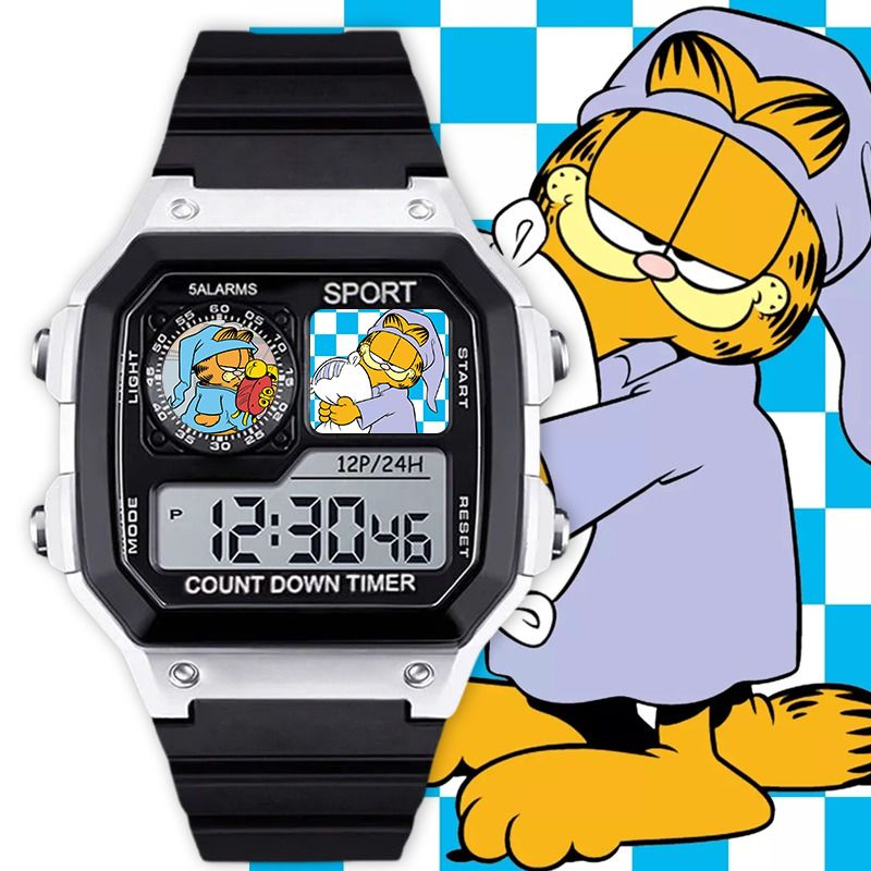 Anime Merchandise Wholesale - Garfield Cartoon Niedliche Schüler-Elektronikuhr Kawaii für