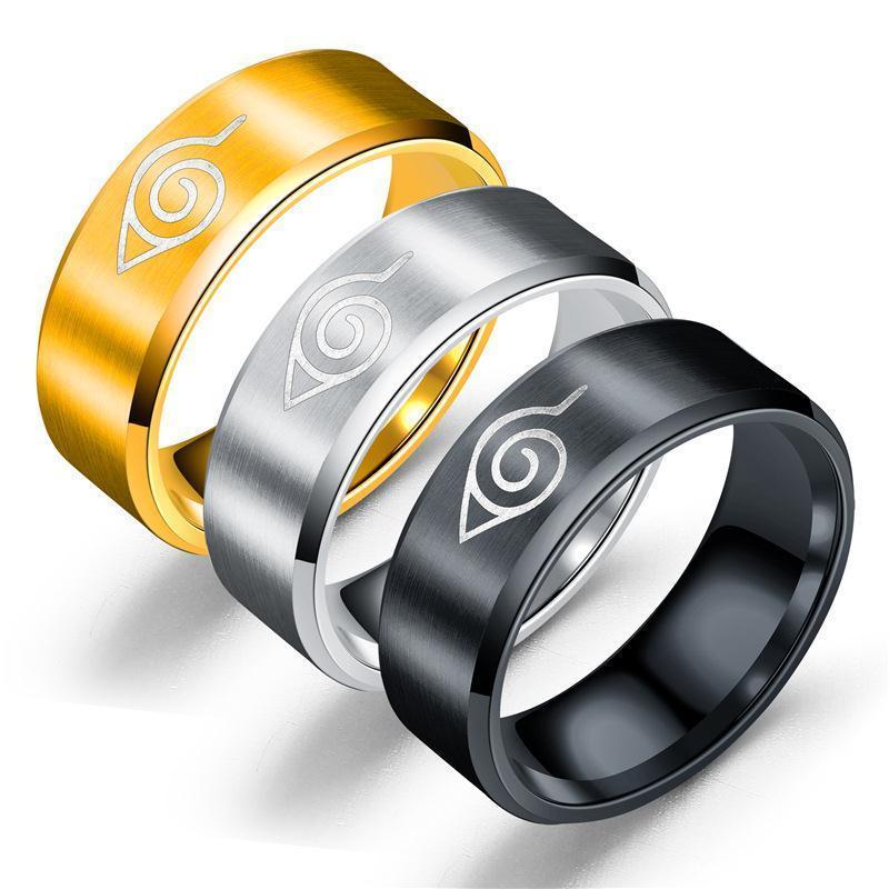 Anime Merchandise In Japanese - Naruto Japanisch-Koreanischer Anime-Stil Edelstahlring Titanstahlring Herrenring